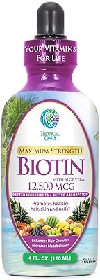 Gouttes de biotine liquide à force maximale tropical oasis (4 oz, 30 portions)