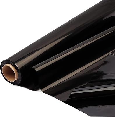 Cmfyhm rouleau d'emballage en cellophane noir, papier d'emballage en cellophane coloré 34"