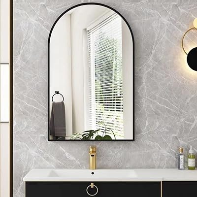 Miroir de salle de bain mural arc design, taille 24" x 16", miroir