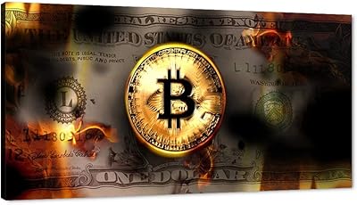 Affiches inspirantes modernes avec cadre design bitcoin et dollar américain art