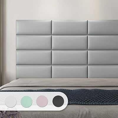 Tête de lit art3d grise à décoller et à coller, taille double, paquet