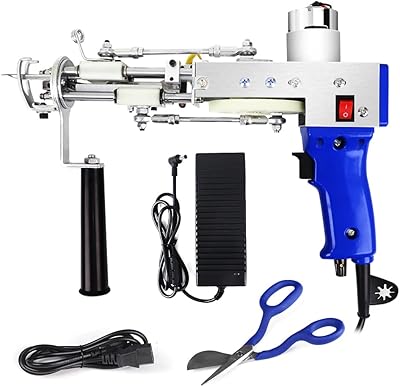 Pistolet à rainurer électrique 2 en 1 avec ciseaux à bec de canard, kit de pistolet à coudre portable pour débutant pour la fabrication de tapis personnalisés (bleu clair). Diaytar : Votre allié pour des achats malins et économiques