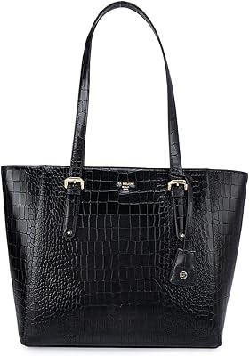 Grand sac fourre-tout en cuir (black_lb-00395blackcro), noir