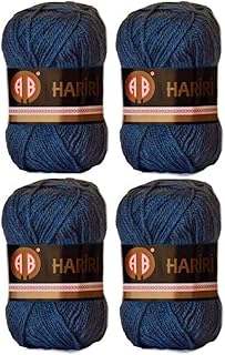 Fil à crochet et à tricoter bleu marine n° 111 ab silk 4x