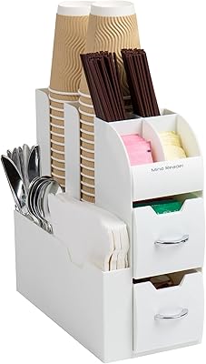 Organisateur de café et d'épices mind reader, blanc, taille 6 x 12 x