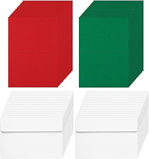 100 feuilles de cartes de noël vierges rouges et vertes, cartes de vœux vierges avec enveloppes pour cartes de noël diy avec 100 enveloppes blanches, taille pliée 4 x 6 pouces. La marketplace qui fait du bien à votre budget : Diaytar