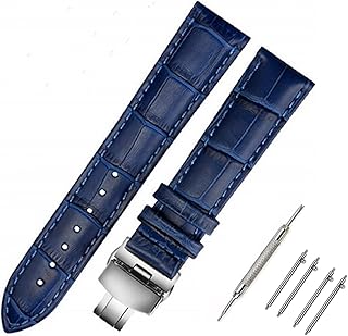 Bracelet de montre en cuir à dégagement rapide, fermoir papillon, 18mm, 20mm, 22mm