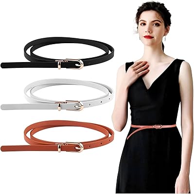 Ceintures fines en cuir pour femmes 3 pièces ceinture fine en jean