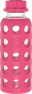 Bouteille d'eau en verre sans bpa life factory avec bouchon plat et pochette