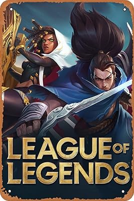 Affiche de club league of legends jeu vidéo signe en métal