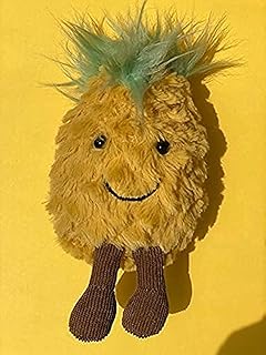 Jouet en peluche ananas mignon fluffpuff avec porte-clés en peluche, porte-clés en peluche