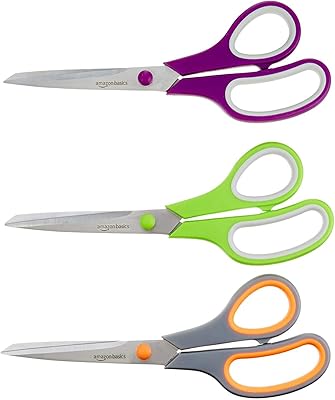Ciseaux amazonbasics à lame en titane à prise souple, 20 cm, paquet