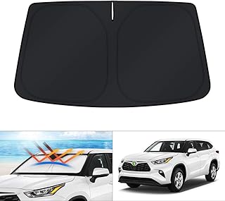 Pare-soleil kust pour toyota highlander 2020-2021. le pare-soleil pliable bloque les rayons uv