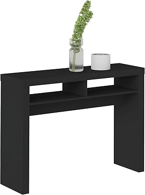 Table console artely vegas, conçue en mdf/panneau de fibres nid d'abeille, noir, taille