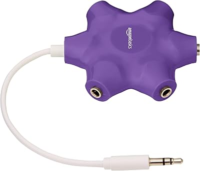Répartiteur et connecteur multi-casque amazonbasics à 5 voies, violet