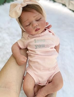 Poupée bébé endormie doculco reborn - poupée nouveau-né en tissu réaliste de 19