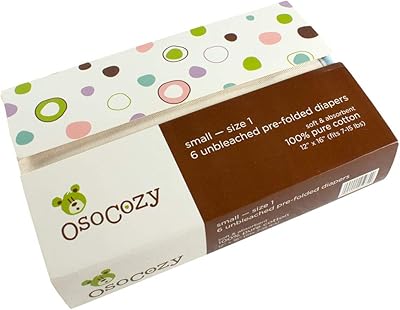 Couches lavables prépliées non blanchies osokozzi, 6 pièces pour bébé - taille 1