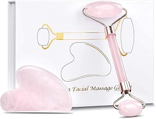 Rouleau facial, outils de soins de la peau, masseur à quartz pour le visage,