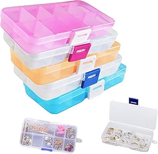 Sun bingsp 5 pièces boîtes d'artisanat de rangement en plastique détachables
