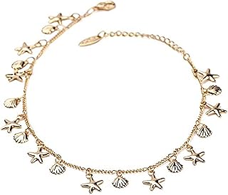 Bracelet de cheville en coquillage étoile de mer pour femme, bracelets de cheville