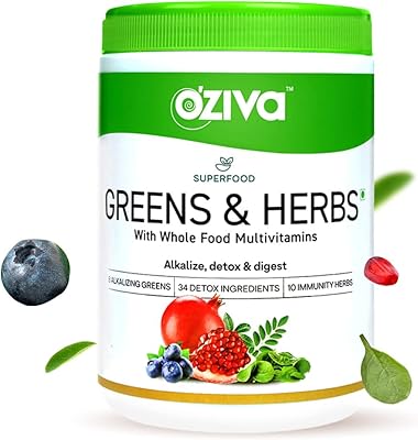 Oziva superfood greens & herbs 250g pour un meilleur métabolisme détox et digestion