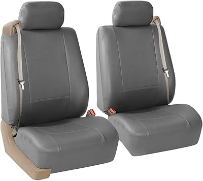 Ensemble de housses de siège de voiture gris uni en cuir pu convient
