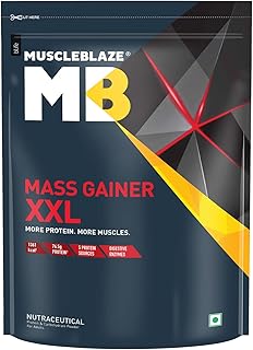 Muscle blaze mass gainer xxl avec glucides complexes, protéines et enzymes digestives