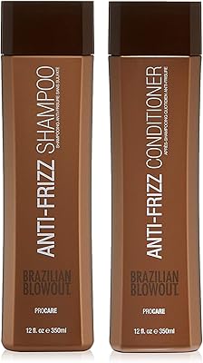 Shampooing et après-shampooing anti-frisottis brazilian blowout, flacon de 355 ml