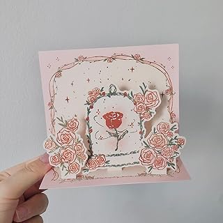 Carte de vœux pop-up 3d rose poetry, carte d'anniversaire papillon, carte de remerciement