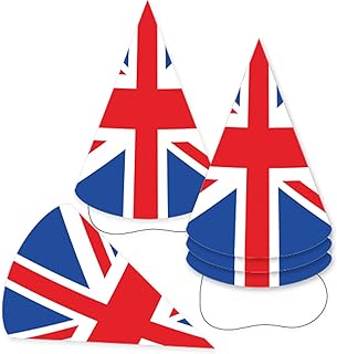 9913056 - chapeaux coniques union jack de grande-bretagne - 6 pièces, plusieurs couleurs