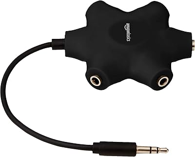Répartiteur et connecteur multi-casque amazonbasics à 5 voies, noir