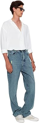 Jeans larges taille haute pour hommes (pack de 1)