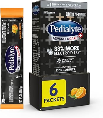 Poudre d'électrolyte pedialite advanced care plus, avec 33 % d'électrolytes et brise prébiotique