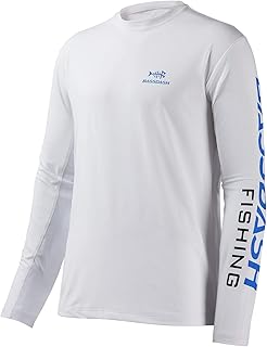 Bassdash fishing t-shirt à manches longues avec protection solaire upf 50+ pour hommes