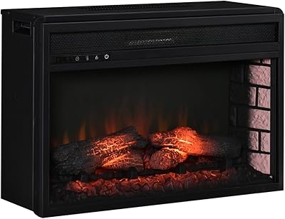 Cheminée électrique trisar, cheminée électrique creuse avec feu réaliste, télécommande et luminosité réglable
