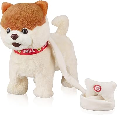 Jouet pour chien sussi walking, jouet interactif en peluche pour chien, avec laisse