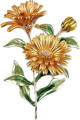Broche de fleur vintage dorée élégante pour femmes et filles, broche d'écharpe, bouquet
