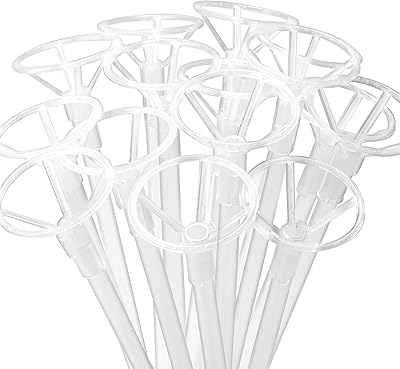 Bâtons de ballons avec tasses 50 porte-ballons transparents pour les vacances anniversaires mariages