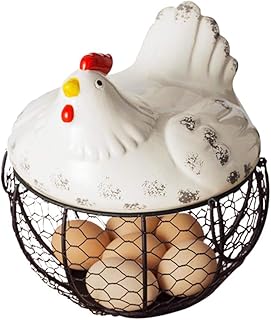 Panier de rangement pour œufs de style ferme, conteneur polyvalent en fil métallique noir avec poignée, accessoires de cuisine pour poulailler, ferme. Achetez malin avec Diaytar Sénégal, votre partenaire shopping 100% digital
