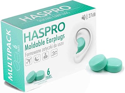 Bouchons d'oreilles haspro en silicone souple [paquet de 6 paires] pour dormir nager