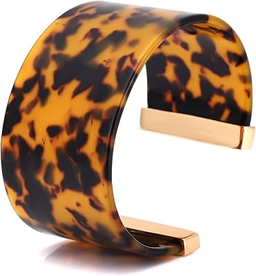 Bracelet large tortue en acrylique et résine pour femme, bracelet réglable