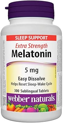 Webber naturals mélatonine 5 mg extra-forte se dissout facilement - 300 comprimés sublinguaux