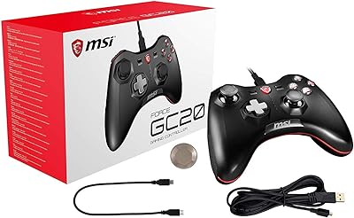 Contrôleur de jeu professionnel filaire msi force gc20 pour pc et android