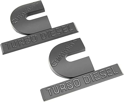 Paquet de 2 emblèmes cummins turbo diesel, badges de plaque nominative à haut
