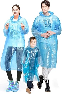 Pack familial de ponchos de pluie paquet de 12 imperméables d'urgence pour enfants