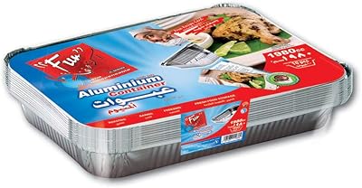 Récipient alimentaire jetable amusant, en aluminium, rectangulaire avec couvercle, capacité 1980 ml, 10