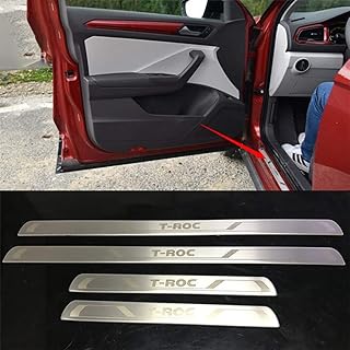 4 pièces en acier inoxydable garniture de voiture pédale seuil bande autocollants voiture