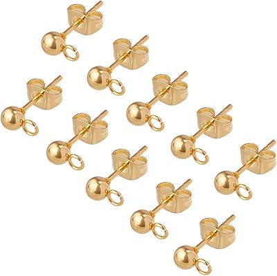 Unicraftale 100 pièces (50 paires) boucles d'oreilles à tige en acier inoxydable de 4mm. Diaytar : Votre source de bonnes affaires en ligne