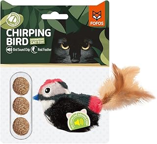 Jouet fufus black bird avec boules d'herbe à chat pour chats de soundchip