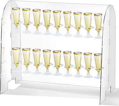 Tanlade support mural à champagne en acrylique 2 niveaux pour verres